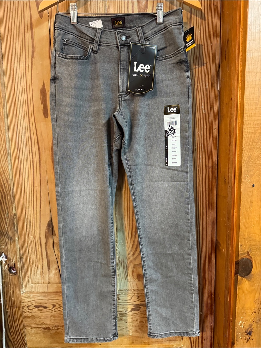 Lee Men's Slim Straight Jeans in Gray Wash 28X30